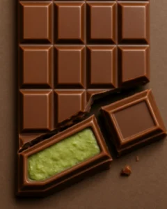 מתכון לשוקולד דובאי ביתי - טבלת שוקולד במילוי קרם פיסטוק וקדאיף זהוב