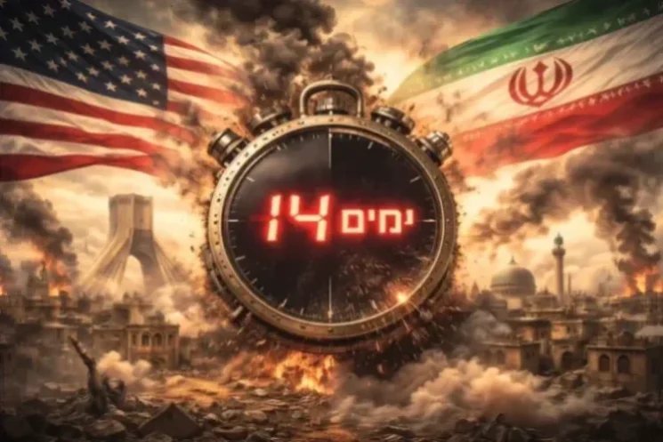 הפסקת אש בין ארה"ב לאיראן – שעון ספירה לאחור 14 ימים על רקע טהראן תחת עשן